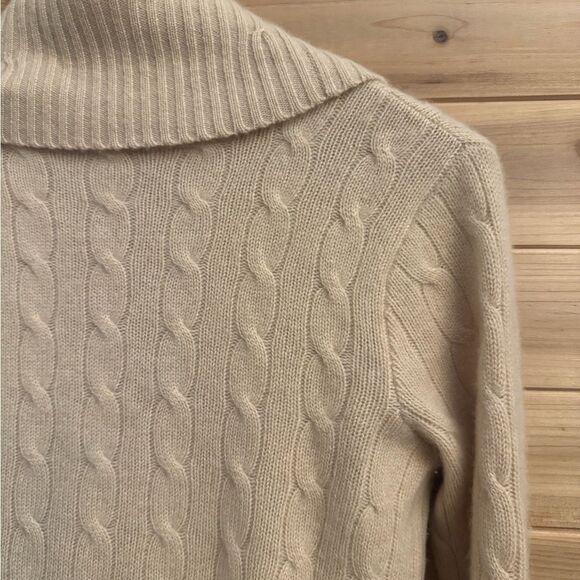 Vintage Ralph Lauren Black Label Size Medium Cashmere Cable Knit Wrap Sweater - Picture 7 of 15